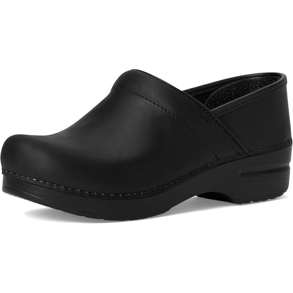 Dansko Womens Professional Oiled Clogs EU 42 Wide US 11.5-12 Black Leather NIB - Picture 1 of 12